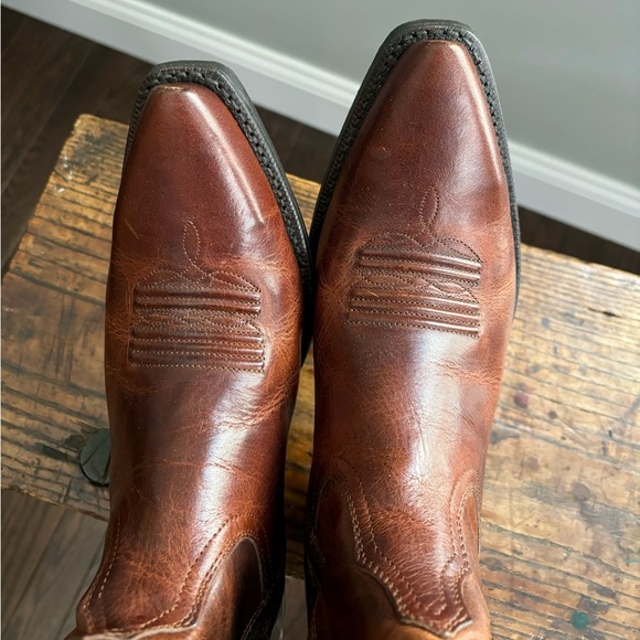 EUC ARIAT HACIENDA Equestrian Western Leather Brown Underlay Cowgirl Boots, 9 - Picture 7 of 16